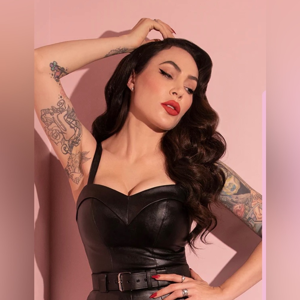 VIXEN by Micheline Pitt Vegan Leather Top